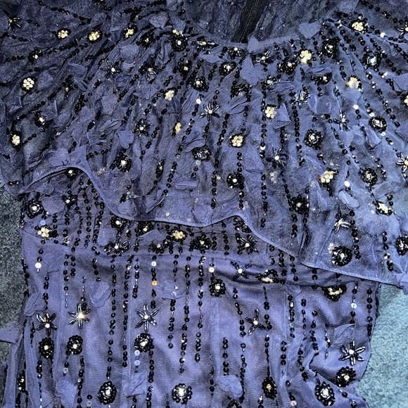 Mac Duggal Navy Blue Embellished Wedding Dress - Picture 5 of 6